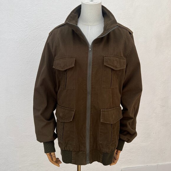 Mr. Wu Homme Men's Military-Inspired Olive Green Field Jacket Size L *Runs small - Picture 2 of 16